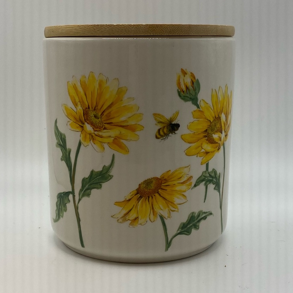 Maxcera Spring Collection canister with lid.